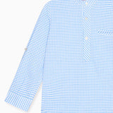 Blue Gingham Mateo Long Sleeve Boy Shirt