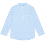 La Coqueta Blue Gingham Mateo Long Sleeve Boy Shirt