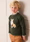 Corgi Embroidered Button Detail Jumper in Green
