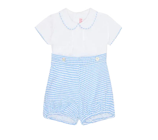 Blue Gingham Mattia Baby Boy Set