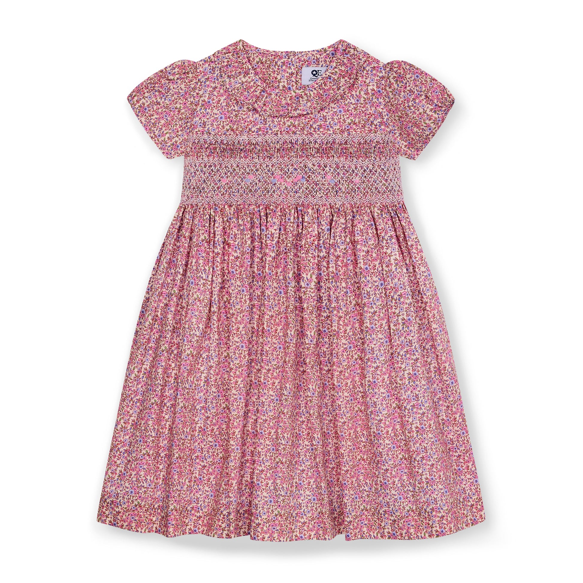 Question Everything Smocked Floral Girls Dress
