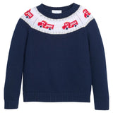 Little English Fire Truck Fair Isle Sweater