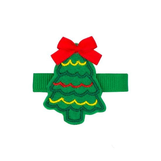 Wee Ones Medium Felt Holiday Hair Clip- Tree