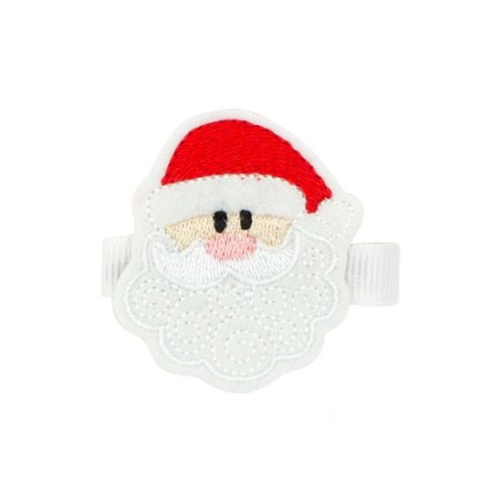 Wee Ones Medium Felt Holiday Hair Clip- Santa