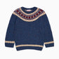 La Coqueta Dark Blue Merino Fair Isle Kids Sweater