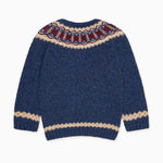 La Coqueta Dark Blue Merino Fair Isle Kids Sweater Jumper