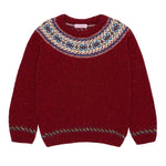 La Coqueta Merino Fair Isle Sweater - Dark Red