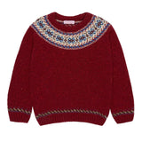 La Coqueta Merino Fair Isle Sweater - Dark Red