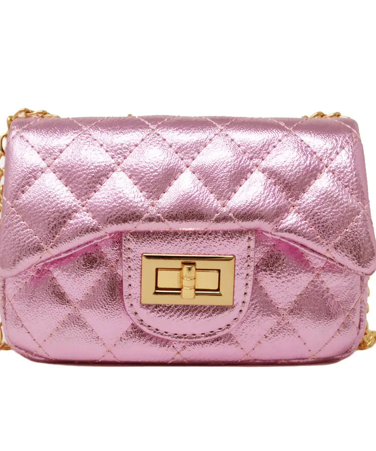 Zomi Gems Metallic Classic Mini Purse - Light Pink