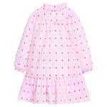 BISBY Jody Dress- Magenta Clip Dot Stripe