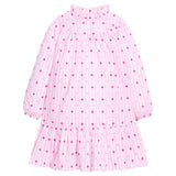 BISBY Jody Dress- Magenta Clip Dot Stripe