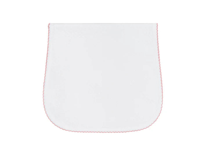Nellapima Milano Baby Burp Cloth- Pink Picot Trim