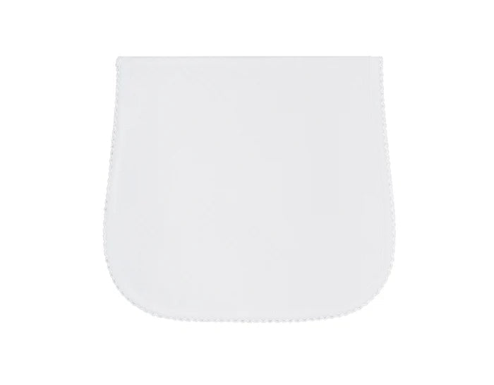 Nellapima Milano Baby Burp Cloth- White Picot Trim