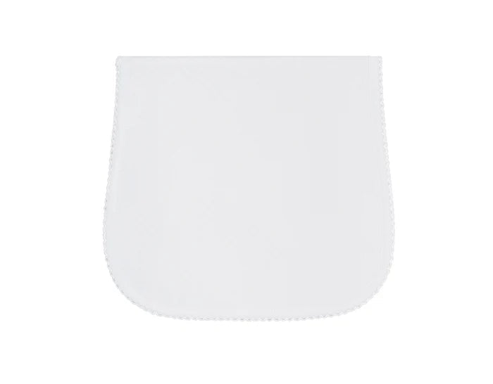 Nellapima Milano Baby Burp Cloth- White Picot Trim