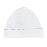 Nellapima Milano Baby Hat- Blue Picot Trim