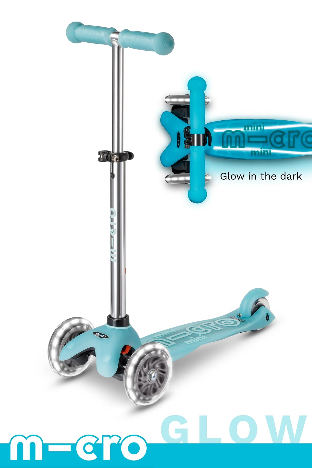 Micro Mini Glow Plus LED Scooter- Arctic Blue