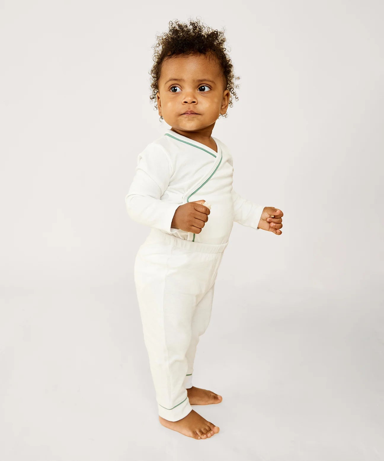 Oso & Me Andy Baby Legging- Seafoam Piping