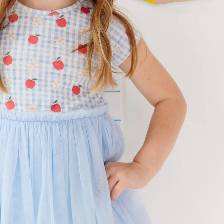 Sweet Wink Apple Gingham Short Sleeve Tutu Dress