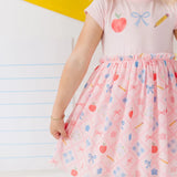 Sweet Wink Back To School Cutie Patch Short Sleeve Tutu Dress