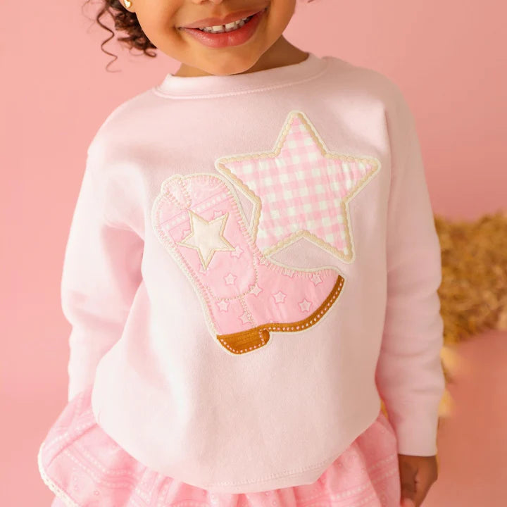 Sweet Wink Bandana Cowgirl Patch Western Sweatshirt