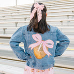 Sweet Wink Football Sequin Patch Denim Jacket