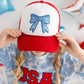 Sweet Wink Patriotic Bow Patch Trucker Hat - Red and White