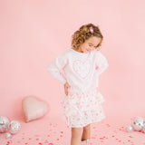 Dainty Rose Pearl Heart Patch Sweatshirt- Ballet
