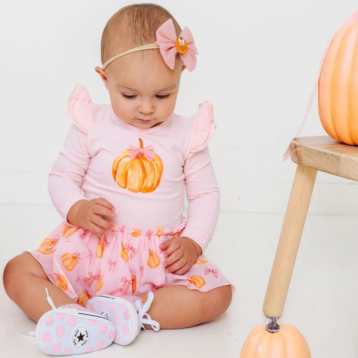 Sweet Wink Coquette Pumpkin Long Sleeve Bodysuit