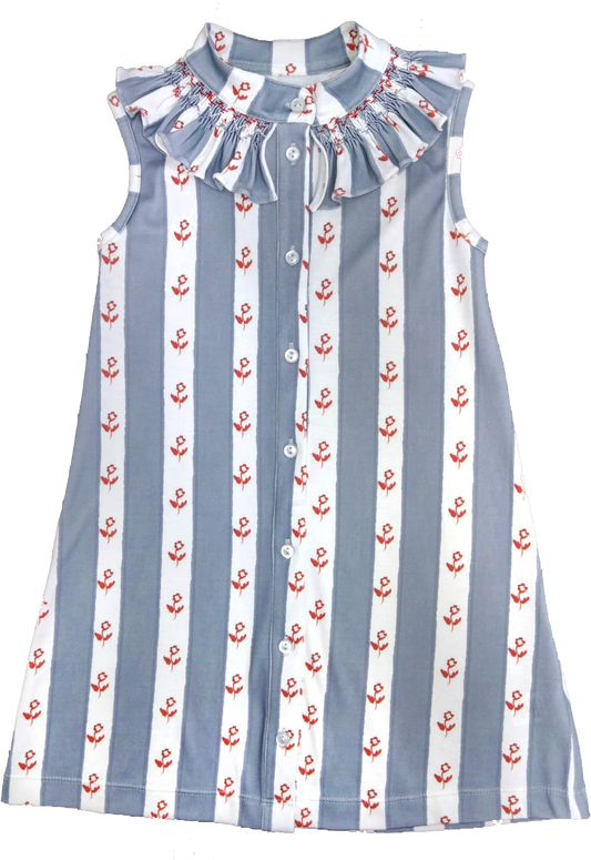 Calico Stripe Molly Anne Dress made by Sun House Children's.