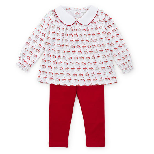 Lila and Hayes Morgan Set Girls' Legging Set - Hot Cocoa Santa