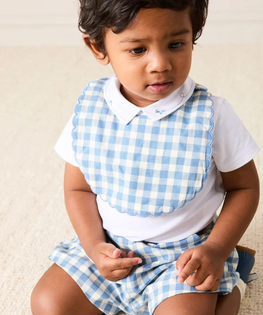 Darby Gingham Button Detail Bloomers in Blue