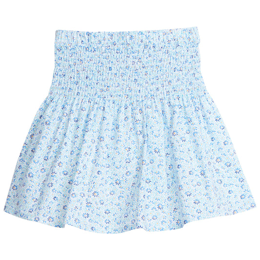 BISBY Shirred Circle Skirt- Blue Daisy