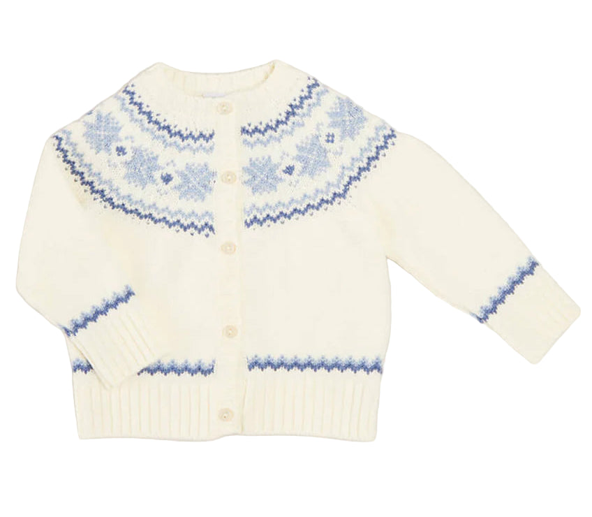 Fair Isle Cardigan in Cream 