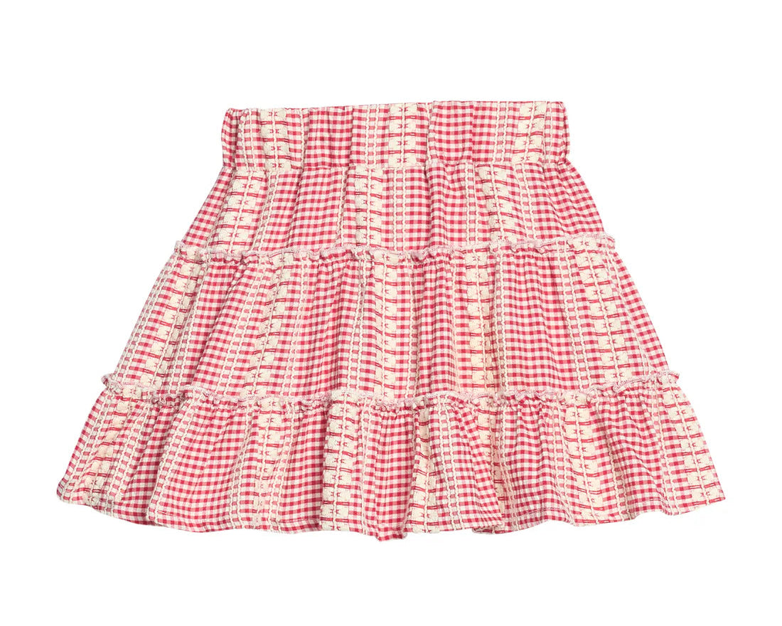 Bisby Natalie Skort- Geneva Gingham Crimson