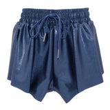 Azarhia Butterfly Shimmer Navy Flowy Shorts