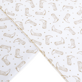 Magnolia Baby Darling Cowboy Boots Printed Swaddle Blanket- Ivory