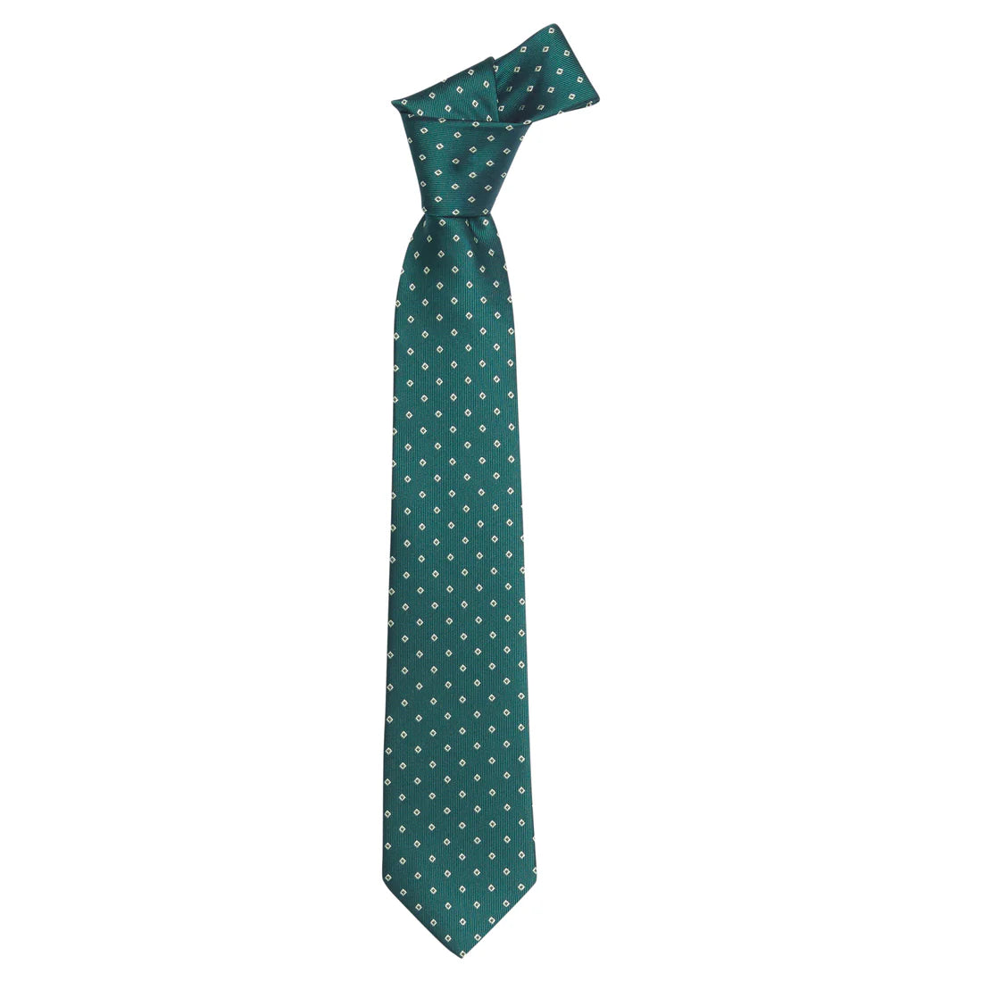 Little English Neck Tie- Hunter Green Geo