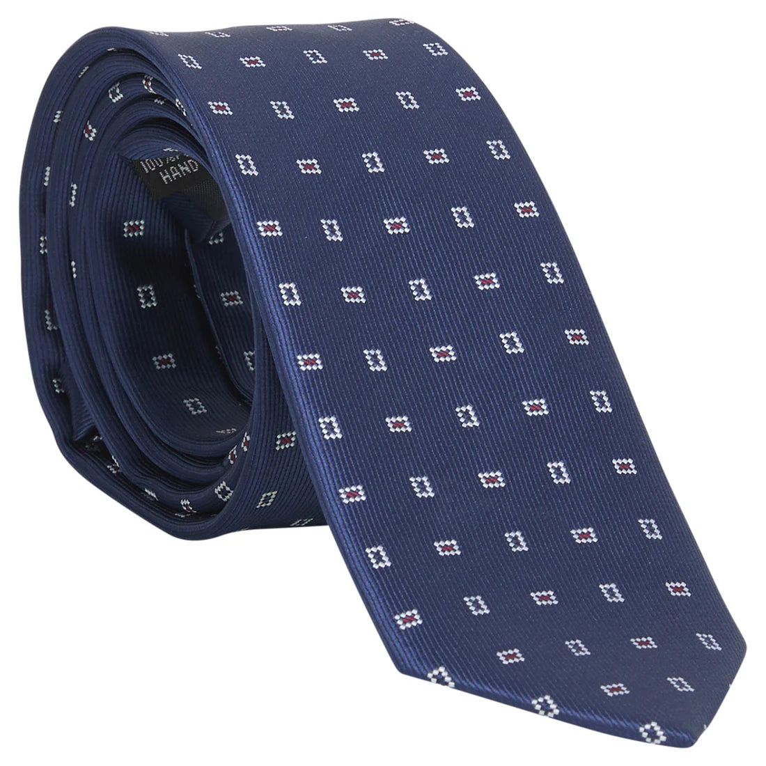 Little English Neck Tie- Navy Geo