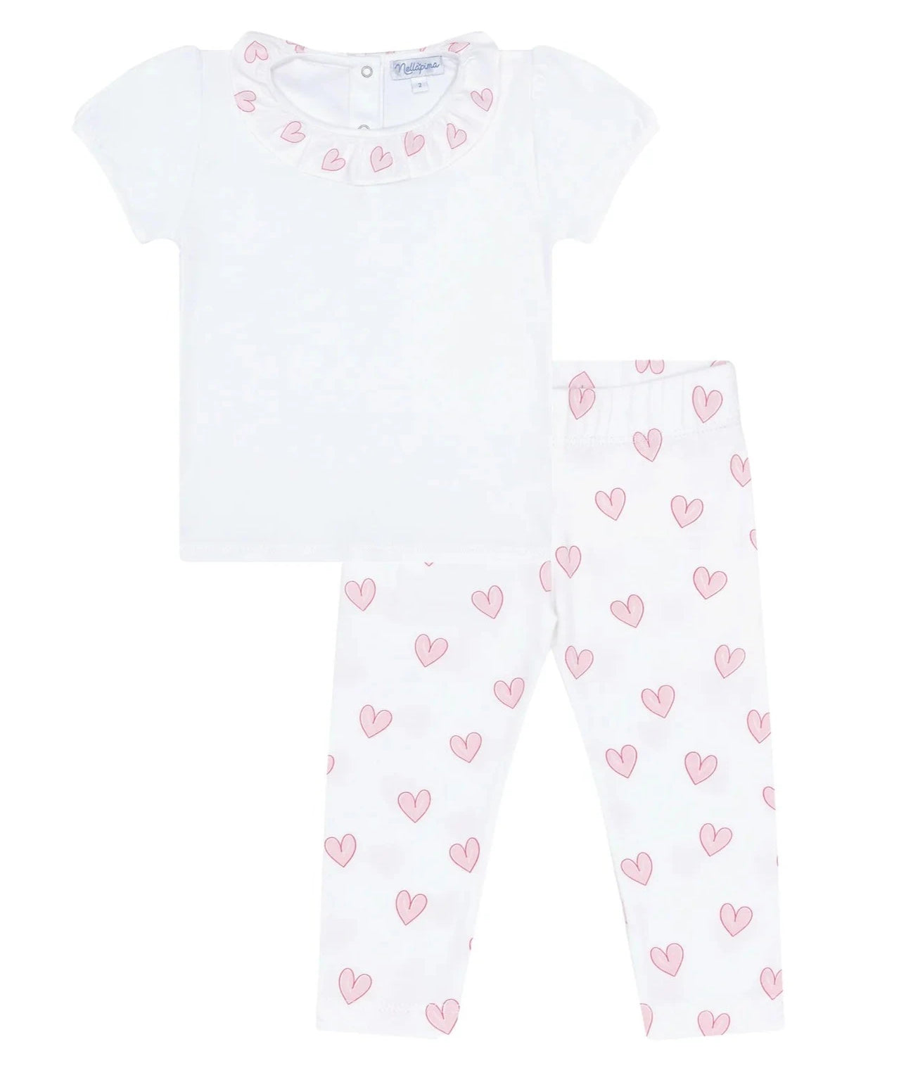 Nellapima Pink Heart Tee and Leggings Set