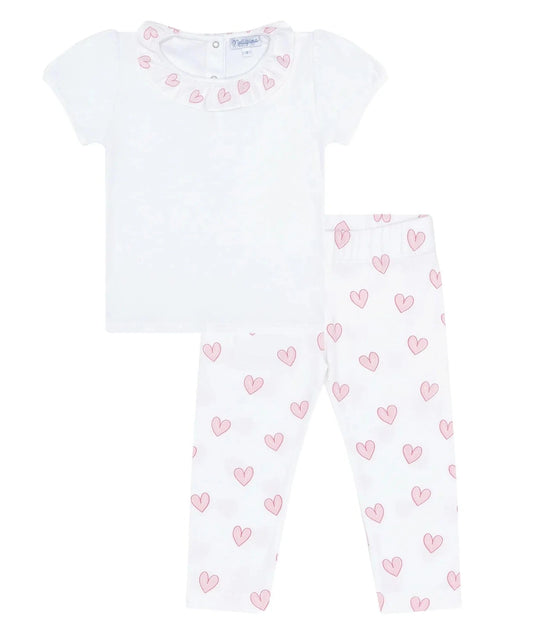 Nellapima Pink Heart Tee and Leggings Set