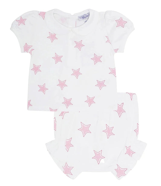 Nellapima Pink Stars Print Diaper Cover Set