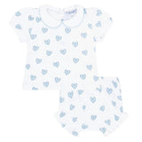 Nellapima Blue Heart Print Diaper Cover Set