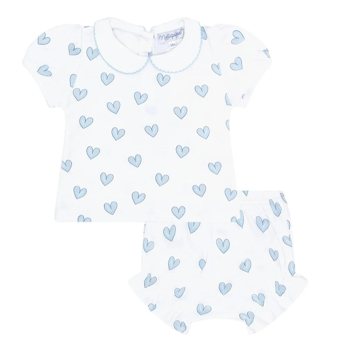 Nellapima Blue Heart Print Diaper Cover Set