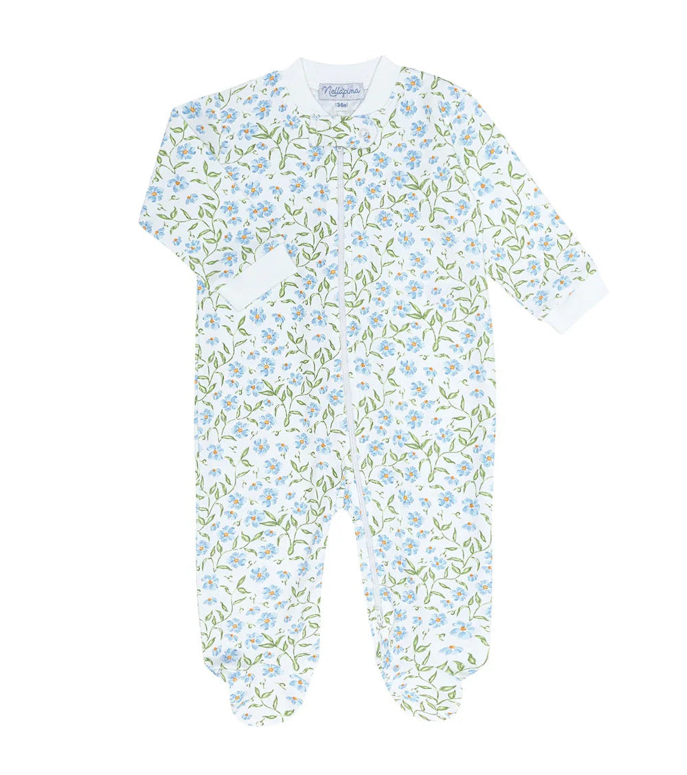 Nellapima Blue Vines Zipper Footie