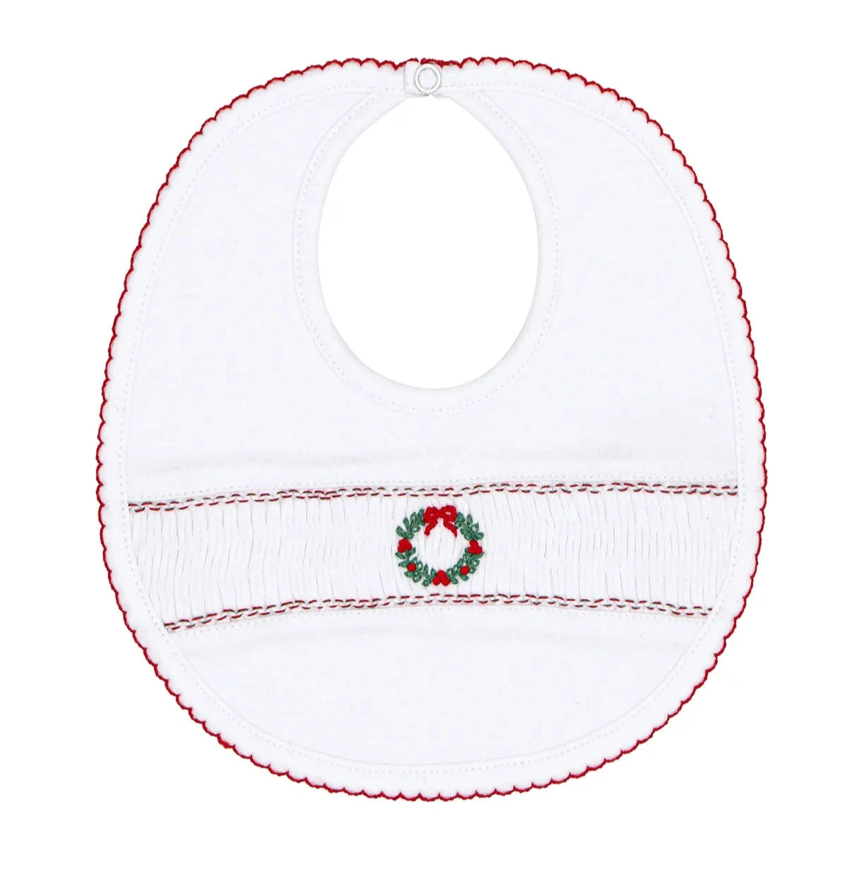 Nellapima Christmas Wreath Smocked Bib