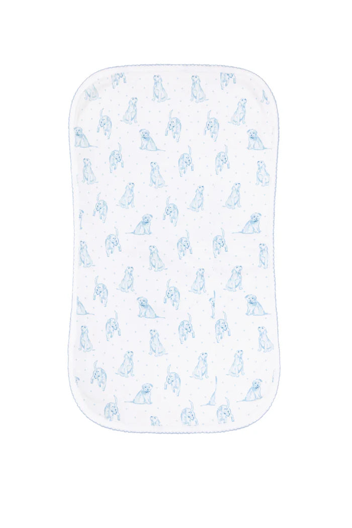 Nellapima Blue Puppy Love Burp Cloth
