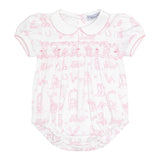 Nellapima Pink Lone Star Toile Smocked Bubble