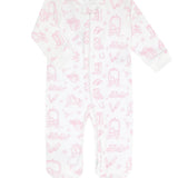 Pink Lone Star Toile Zipper Footie