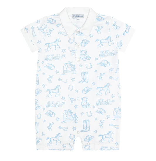 Nellapima Blue Lone Star Toile Romper