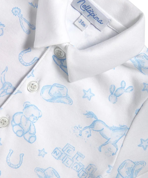 Nellapima Blue Lone Star Toile Romper